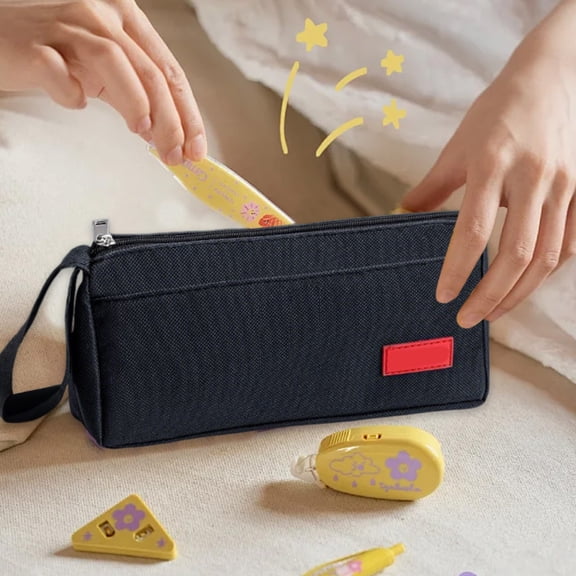 Tyidzon Pencil Bag with Zipper Large Capacity Pencil Pouch, Portable Big Capacity Pencil Case Pouch for Travel College Adult Women Men Office Supplies