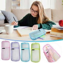 Tyidzon Pencil Pouch Transparent Mesh Zipper Pouch Bags, Large Capacity Pencil Case for Classroom, File, Travel, Cosmetics, Stationery, Office Supplies