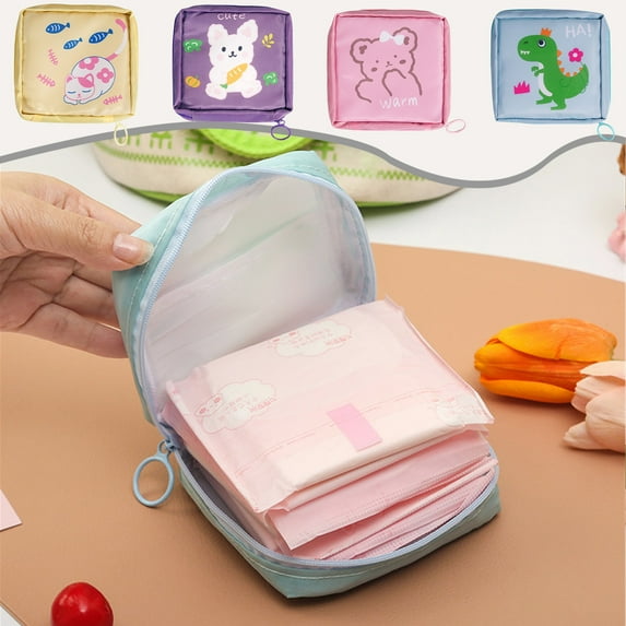 Tyidzon Period Bag Sanitary Napkin Storage Bag, Portable Menstrual Cup Pouch Period Bags for Teen Girls, Tampons Holder, Pad Bag, Feminine Care for Purse with Zipper