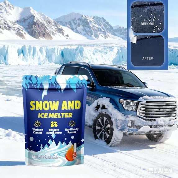 Tyidzon Pet Safe Ice Melt - Rock Salt Alternative, Safe for Concrete & Driveways, Chloride Free Formula