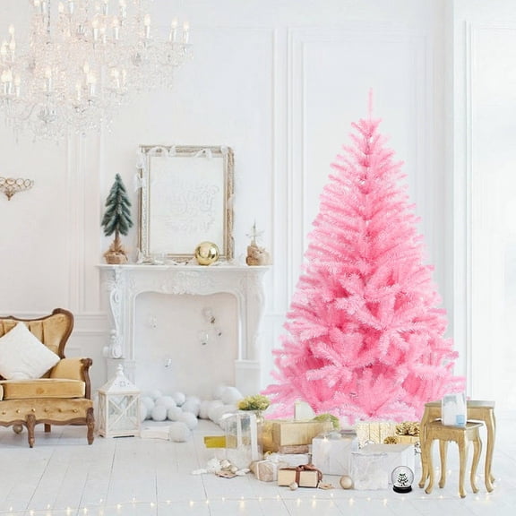 Tyidzon Pink Christmas Tree 1.8M/6Ft Artificial Christmas Tree with Metal Stand, Easy Assembly, Premium Spruce Tree for Indoor and Outdoor Use