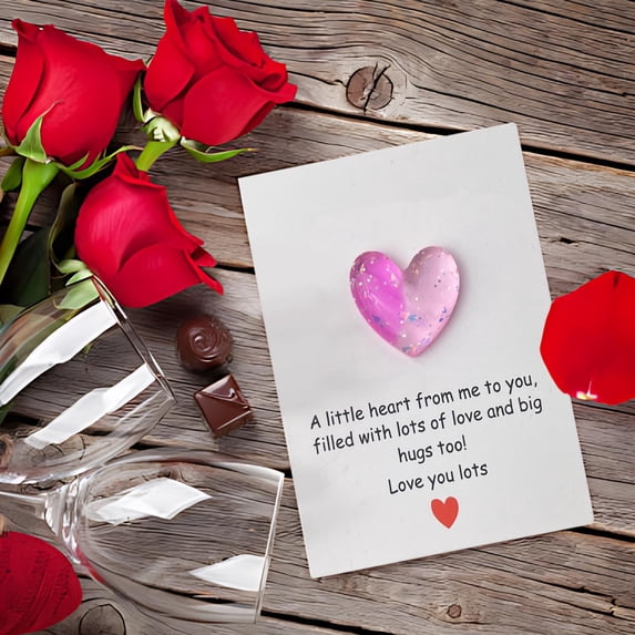 Tyidzon Pocket Hug Heart with Greeting Cards, Long Distance Relationship Gifts, Gifts for Boyfriend Girlfriend, Valentines Day Decorations I Love You Gift for Him Her