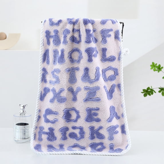 Tyidzon Premium Towels, Ultra Soft Hand Towels for Bathroom, Letter Prints Highly Absorbent Face Towels for Bath Gym Shower(Purple, 14x30")