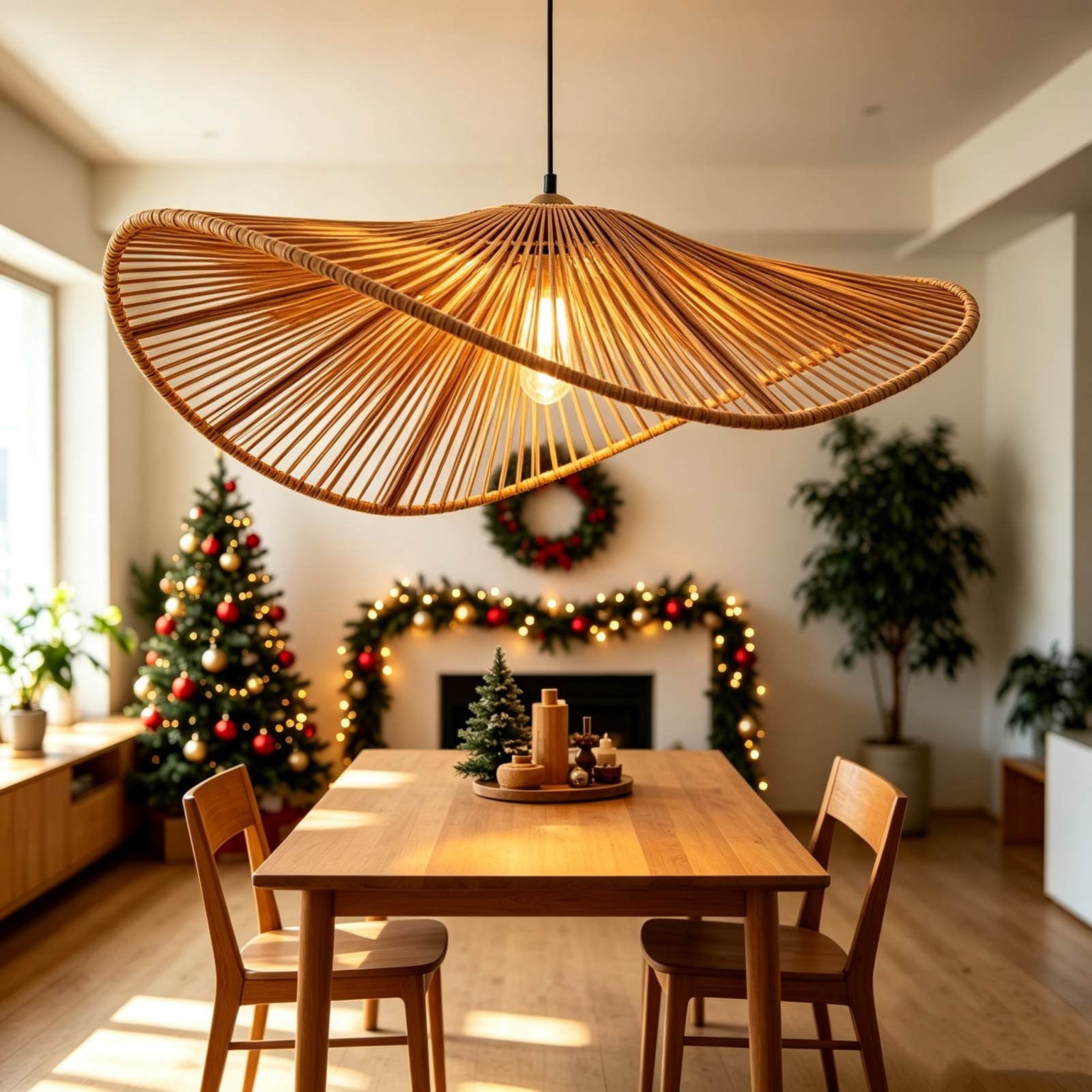 Tyidzon Rattan Lamp Shade, Creative Boho Pendant Light Shade for Dining ...