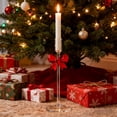 thumbnail image 1 of Tyidzon Red Bow Glass Taper Candle Holders, Christmas Decorations Candlestick Holders Decor, Tea Candle Sticks for Christmas Party Wedding Receptions Table Centerpiece Decor, 1 of 7
