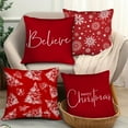 thumbnail image 1 of Tyidzon Red Christmas Pillow Covers 18x18 Farmhouse Christmas Decorations Snowflakes Christmas Tree Merry Christmas Pillow Cases Case for Winter Holiday Couch Home Decor, 1 of 3
