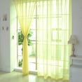 thumbnail image 1 of Tyidzon Sheer Curtains 78 Inch Length 1 Panel, Clear Soft-Touching Light Filtering Rod Pocket Voile Drapes for Living Room/Bedroom 39" x 78", Yellow, 1 of 2
