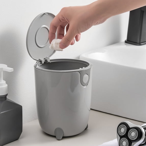 Tyidzon Small Trash Can Plastic Desktop Trash Can with Lid, Tiny Waste Bin for Home, Office, Kitchen, Vanity Tabletop, Bedroom, Bathroom