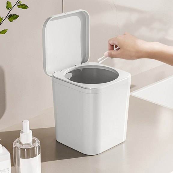Tyidzon Small Trash Can Plastic Desktop Trash Can with Lid, Tiny Waste Bin for Home, Office, Kitchen, Vanity Tabletop, Bedroom, Bathroom