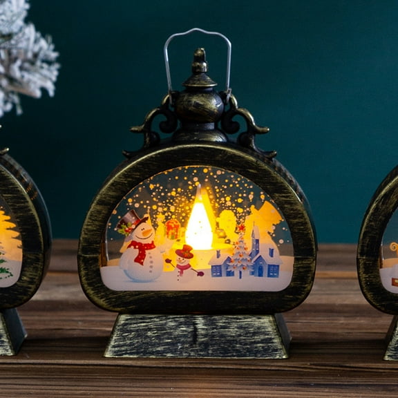 Tyidzon Snow Globe Christmas Tree Santa Claus Pattern Christmas Snow Globes, Handheld Small Oil Lamps Tabletop Decorations, Snowglobe for Christmas Decorations