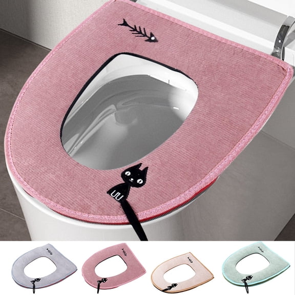 Tyidzon Soft Thicker Toilet Seat Cover Pads - Washable Toilet Seat Cushion for Bathroom, Easy Installation Comfortable Lid Cover