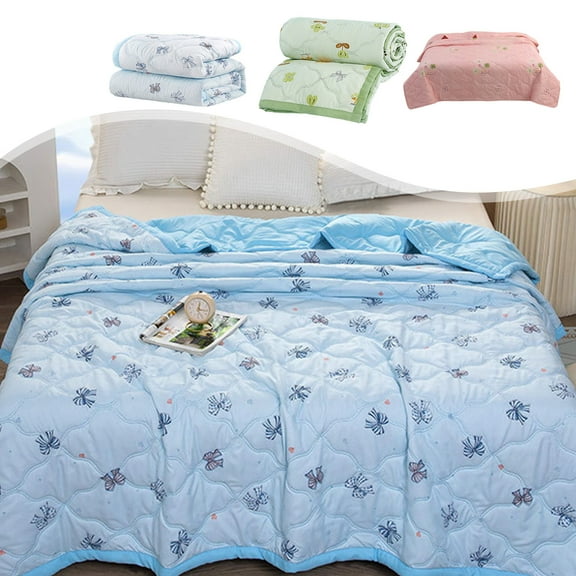 Tyidzon Summer Cooling Comforter Lightweight Breathable Cooling Blanket, Soft Comfortable Washed Cotton Quilt All Seasons Use Bedding, 39x59 Inch