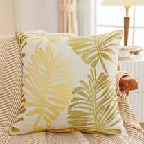Tyidzon Summer Tropical Leaves Pillow Covers 18x18 Modern Watercolor Green Palm Leaf Throw Pillow Covers Outdoor Decoration, Tropical Plant Pillowcase Cushion Case for Home Sofa Couch