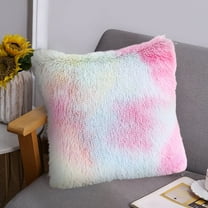 Tyidzon Throw Pillow Covers Colorful Plush Modern Decorative Cushion Cases for Sofa, Bed, Living Room, Farmhouse Home Decor 17X17 Inch, Pink