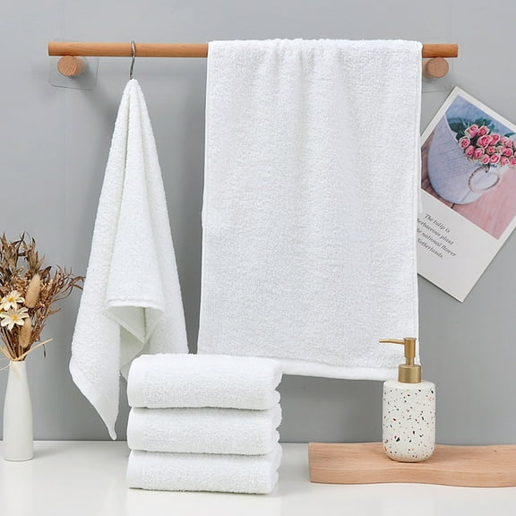 Tyidzon Towels for Bathroom Cotton High Absorbent Bathroom Towels 13X29 Inch Soft Towel for Gym, Hotel, Spa, White