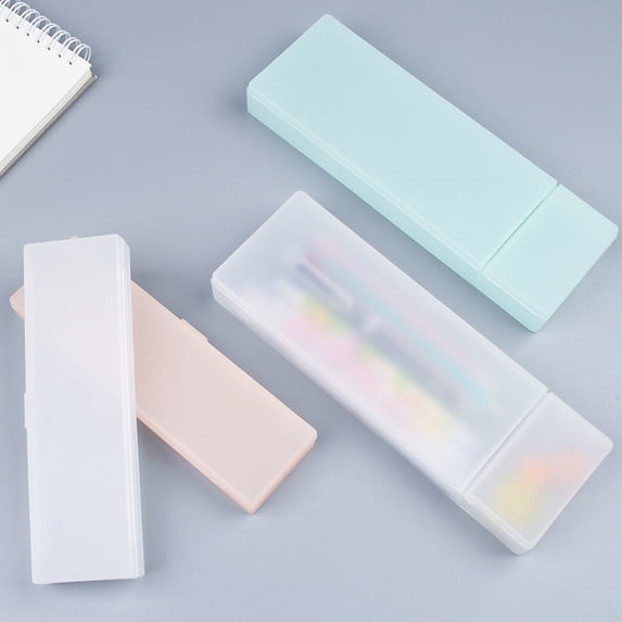 Tyidzon Translucent Pencil Box Multifunctional Sturdy Plastic Clear Pencil Case with Snap-Tight Lid, Stackable Stationery Organizer for Kids School Office Supplies