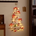 thumbnail image 1 of Tyidzon Wall Pediments Christmas Tree with Lights and Accessories, Wood Hanging Christmas Tree As Rustic Christmas Decor for Ornament Display, 1 of 7
