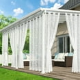 thumbnail image 1 of Tyidzon White Sheer Curtains, Light Filtering Semi Sheer Voile Curtains with Design Leaves Embroidered Rod Pocket Window Drapes for Bedroom Living Room, 1 of 7