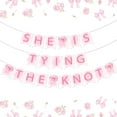 thumbnail image 1 of She's Tying the Knot Banner Pink Bow Princess Bachelorette Party Decoration Banner Pink Coquette Bow Banner for Girls Bachelorette Bridal Shower Engagement Wedding Party Supplies, 1 of 7