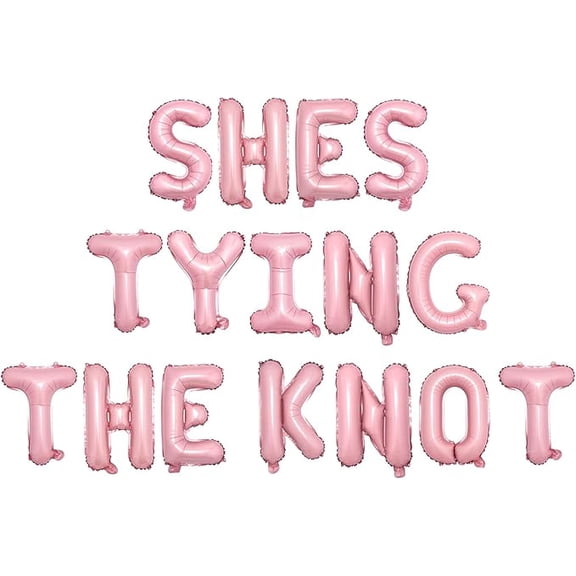 She's Tying the Knot Foil Balloon Banner Pink She's Tying the Knot Bachelorette Party Decorations Balloon Banner for Girls Bachelorette Decor Bridal Shower Engagement Wedding Party Supplies