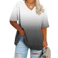 thumbnail image 1 of Ayolanni Black Tops Women Casual Plus Size Ombre Loose Blouses & Tops Womens T Shirt,XL-5XL, 1 of 4