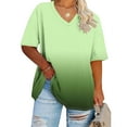 thumbnail image 1 of Ayolanni Casual Summer Tops for Women Green Ombre Plus Size Blouses & Tops T Shirts for Teen Girls, 1 of 4