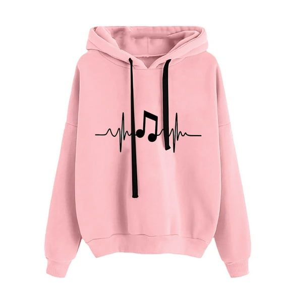 Ayolanni Long Sleeve Plus Size Tops for Women Graphic Pink Pullover Hoodies Womens Blouses