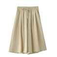 thumbnail image 1 of Tyiszil Pants for Girls Culottes Elastic Cropped Solid High Waist Capris Ladies Pants, 1 of 5