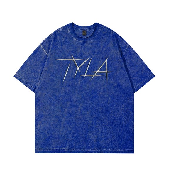 Tyla Merch T-Shirt Vintage Aged Design Casual Round Neck Short Sleeve Top