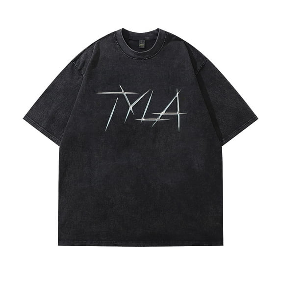 Tyla Merch T-Shirt Vintage Aged Design Casual Round Neck Short Sleeve Top