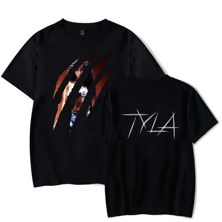 Tyla Scratch Short Sleeve Tee Women Men Crewneck Fashion T-shirt