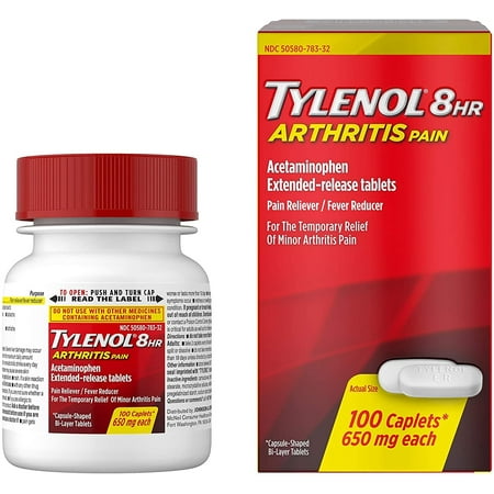 Tylenol 8 HR Arthritis Pain Acetaminophen Extended, 100 ct
