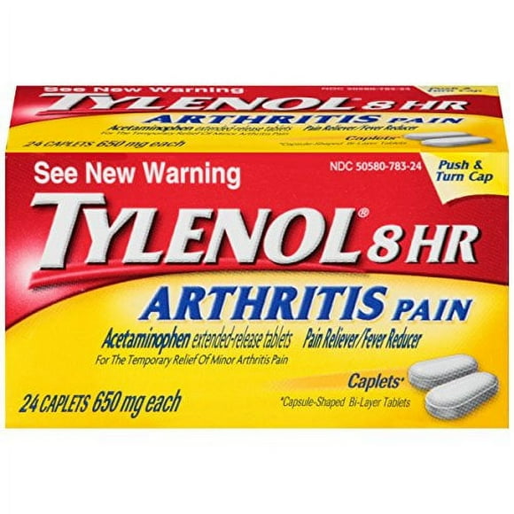 Tylenol 8 HR Caplets Arthritis Pain Acetaminophen Caplets, 650 mg, 24 Ct