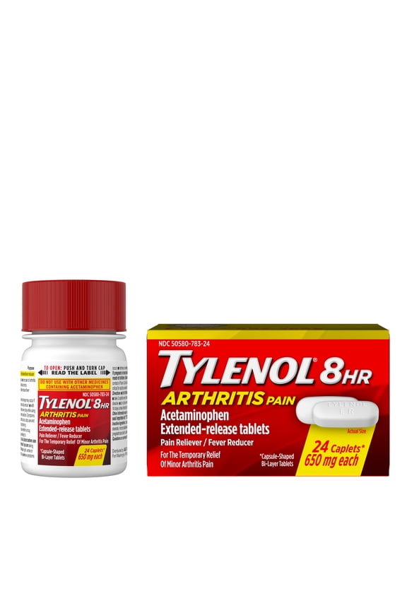 8 Hour Arthritis Pain Relief Acetaminophen Caplets, 24 Count