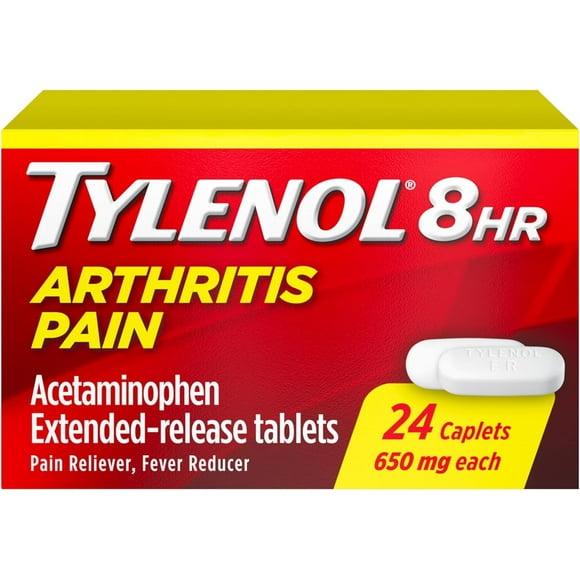 Tylenol 8 Hour Arthritis Pain Relief Extended-Release Tablets, 650 mg Acetaminophen, Joint Pain Reliever & Fever Reducer Medicine, Oral Pain Reliever for Arthritis & Joint Pain, 24 Count