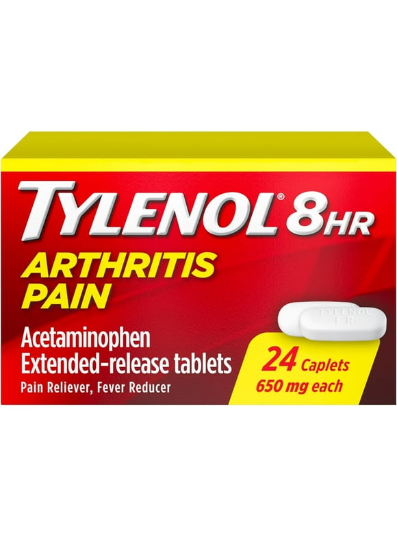 Tylenol 8 Hour Arthritis Pain Relief Extended-Release Tablets, 650 mg Acetaminophen, Joint Pain Reliever & Fever Reducer Medicine, Oral Pain Reliever for Arthritis & Joint Pain, 24 Count
