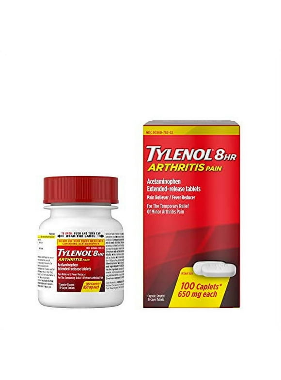 Tylenol 8 Hour Arthritis Pain Tablets with Acetaminophen for Joint Pain, 100 ct