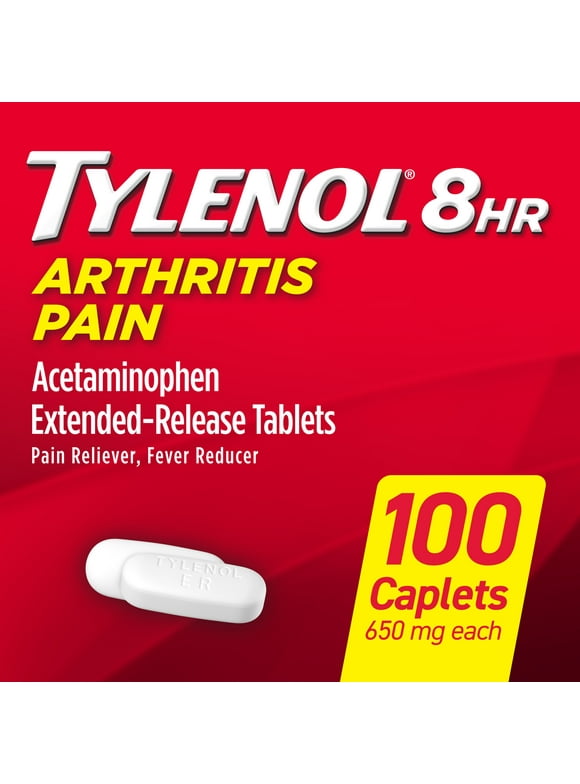 Tylenol 8 Hour Arthritis & Joint Pain Relief Acetaminophen Caplets, 100 Count
