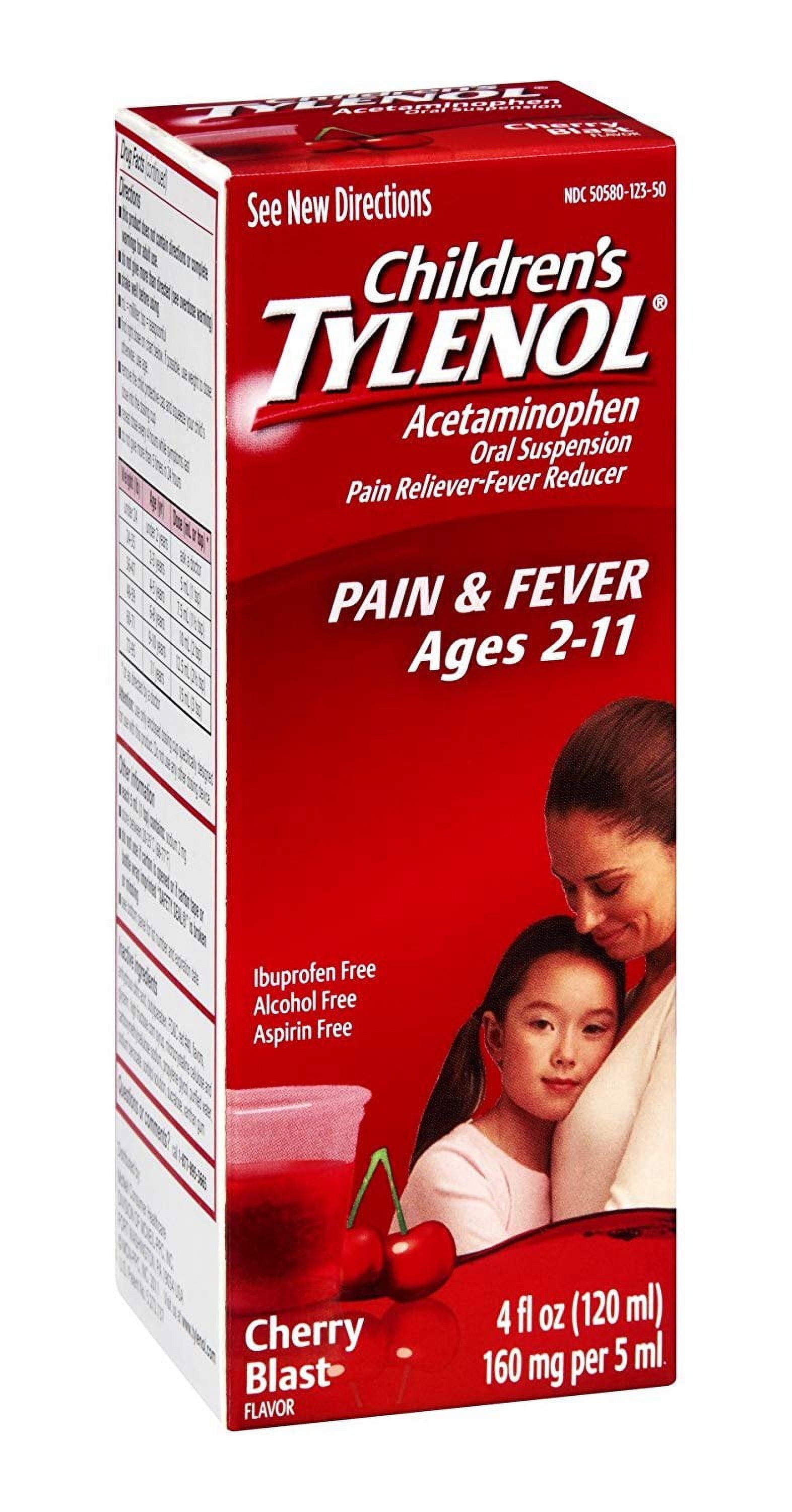 Tylenol Children's Liquid Pain & Fever Reliever Oral Suspension, Cherry