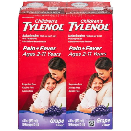 Children'S Tylenol Acetaminophen for Ages 2-11 Pain and Fever Medicine 2x 4 Ounces
