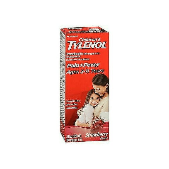 Tylenol Children's Oral Suspension Pain + Fever Reducer, Strawberry, 4oz