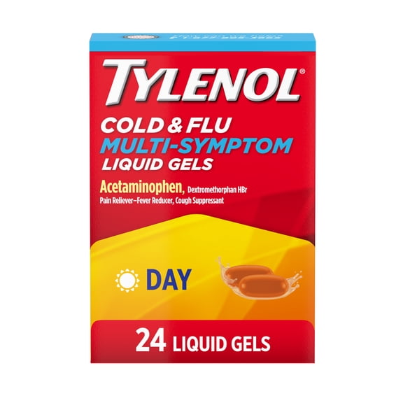 Tylenol Daytime Cold & Flu Multi-Symptom Relief Liquid Gels, 24 Count