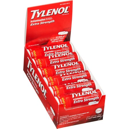 Tylenol Extra Strength Acetaminophen Caplets, 10 Caplets, 12 ct
