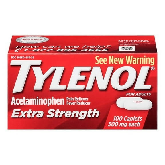 Tylenol Extra Strength Acetaminophen Caplets, 500 mg, 100 Ct (1 Pack)