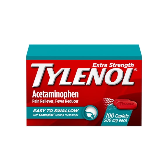 Tylenol Extra Strength Acetaminophen, Easy to Swallow Caplets, 100 Count