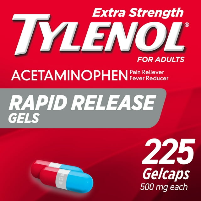 Tylenol Extra Strength Acetaminophen Rapid Release Gels, 225 Ct