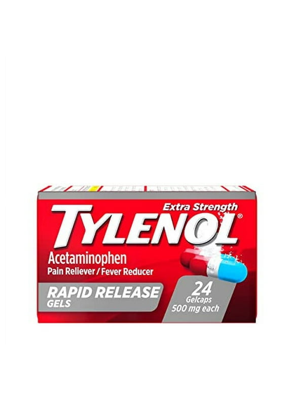 Tylenol Extra Strength Acetaminophen Rapid Release Gels for Pain & Fever Relief, 24 ct