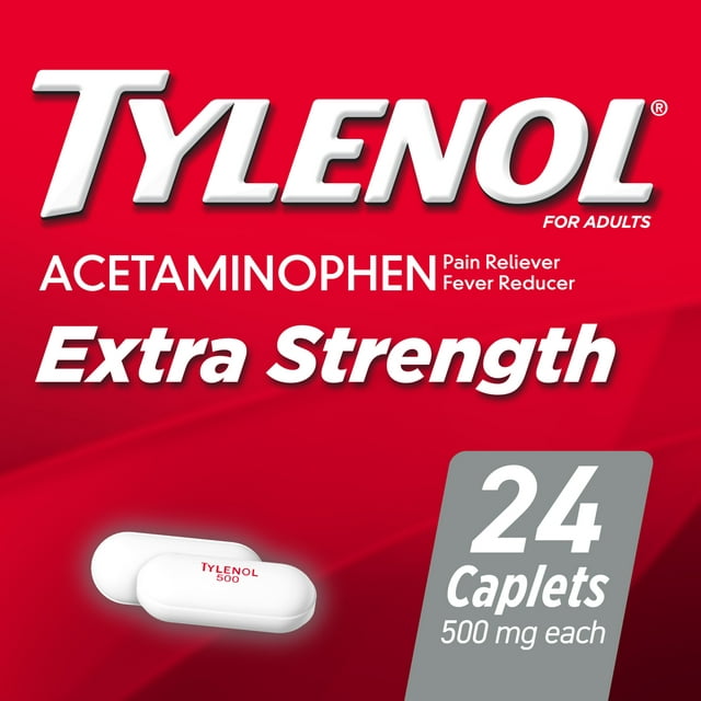 Tylenol Extra Strength Caplets with 500 mg Acetaminophen, 24 Ct