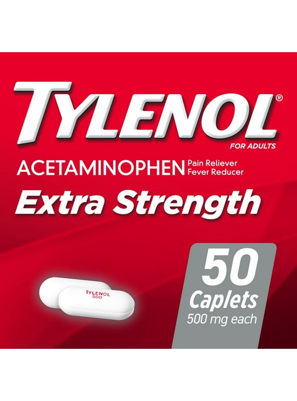 Tylenol Extra Strength Caplets with 500 mg Acetaminophen, 50 Ct
