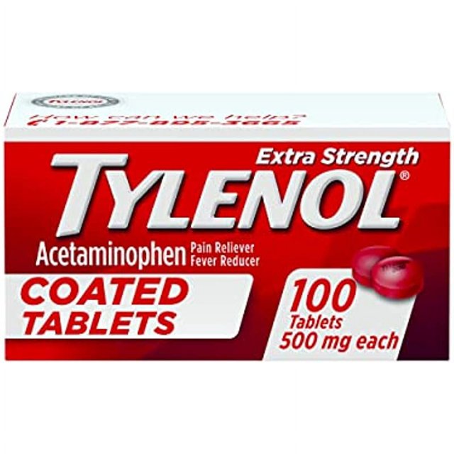 Tylenol Extra Strength Coated Tablets, Acetaminophen Adult Pain Relief